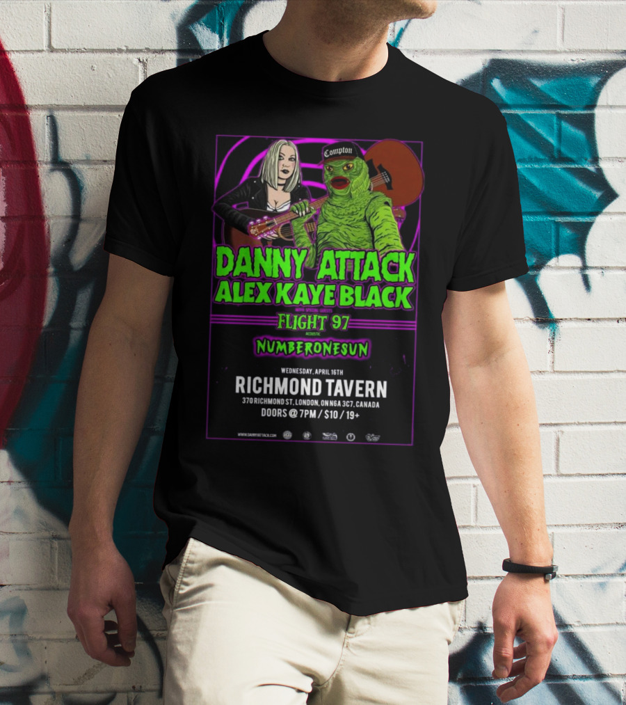 Danny Attack Alex Kaye Black Richmond Tavern London UK Apr 16 2025 T-Shirt