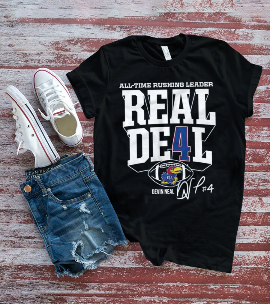 Devin Neal Jayhawks All-Time Rushing Leader Real Deal T-Shirt