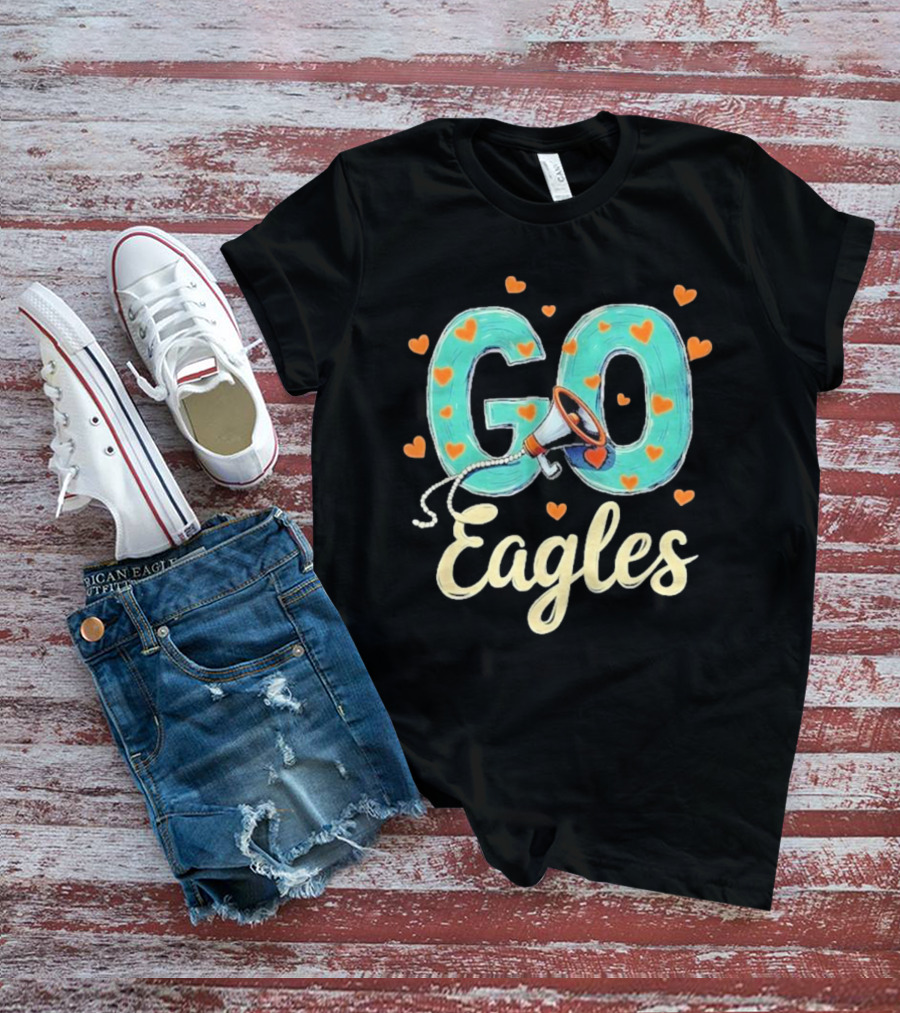 Go Cheer Eagles Heart T-Shirt