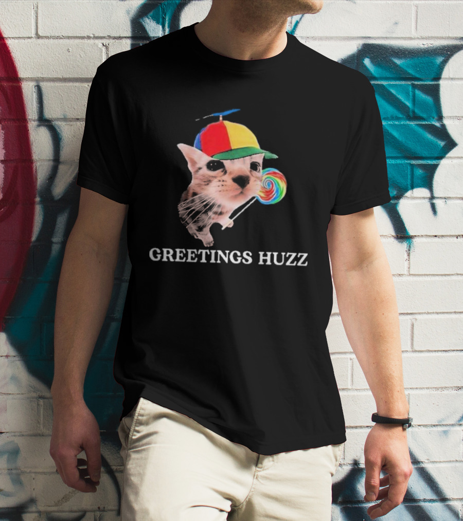 Greetings Huzz Gen Z Gen Alpha Slang Silly Cat Meme Toddler T-Shirt