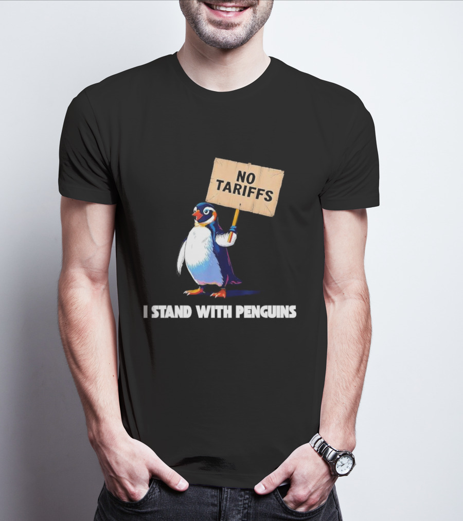 I Stand With Penguins No Tariffs Heard Island T-Shirt
