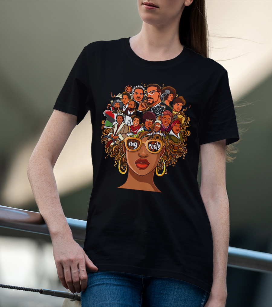My Roots Icons With Cultural Heritage Faces And Bold Hair T-Shirt