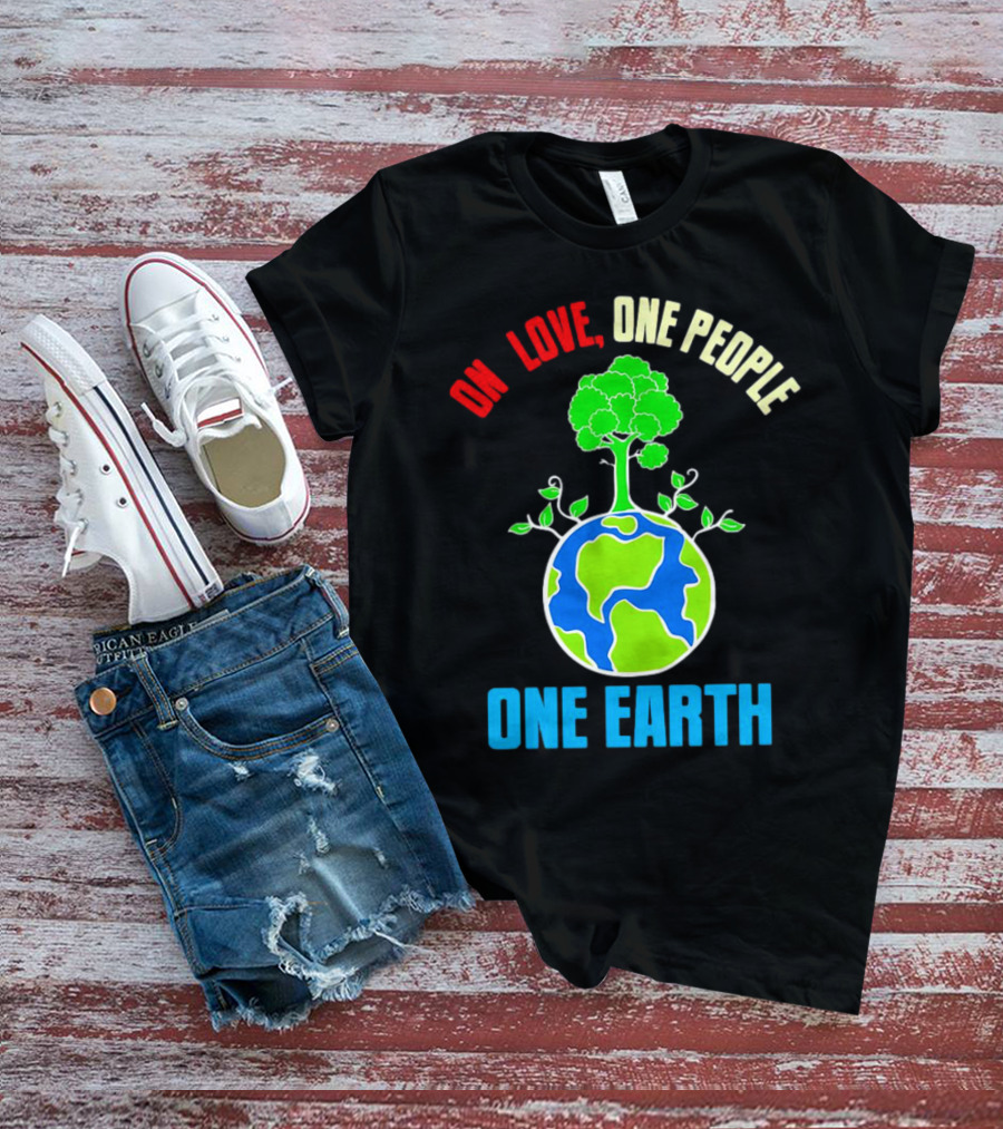 One Love One People One Earth Tree And Planet T-Shirt