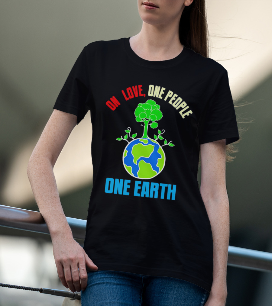 One Love One People One Earth Tree And Planet T-Shirt
