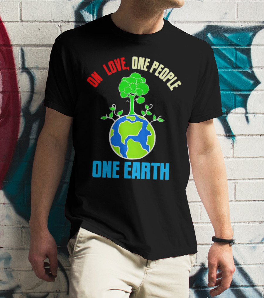 One Love One People One Earth Tree And Planet T-Shirt