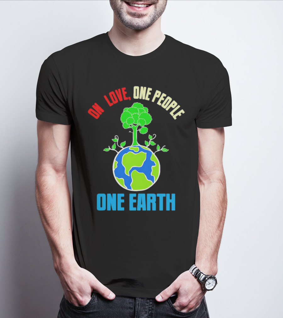 One Love One People One Earth Tree And Planet T-Shirt
