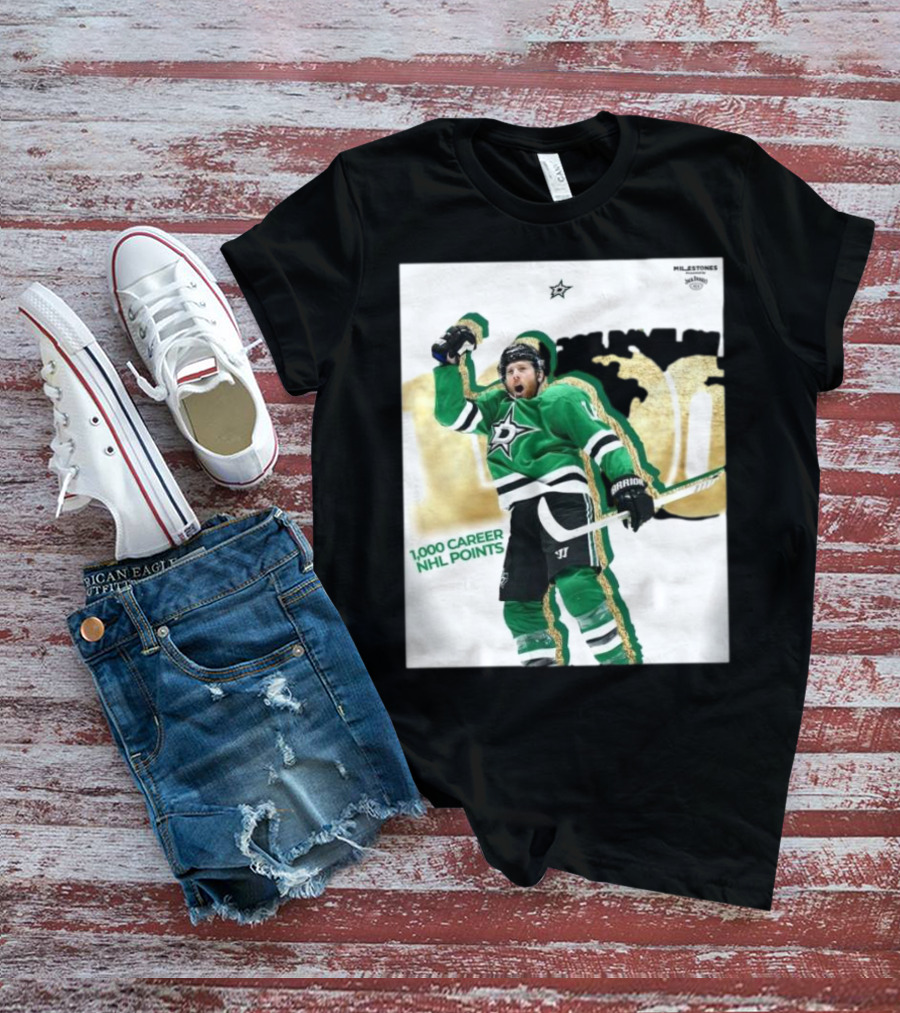 Milestones Joe Pavelski 1000 Career NHL Points Stars T-Shirt