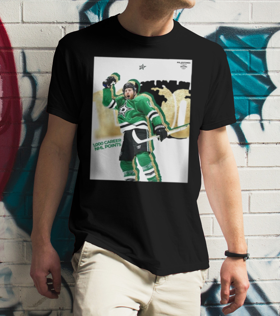 Milestones Joe Pavelski 1000 Career NHL Points Stars T-Shirt