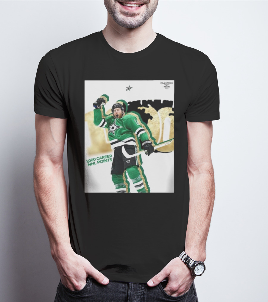 Milestones Joe Pavelski 1000 Career NHL Points Stars T-Shirt