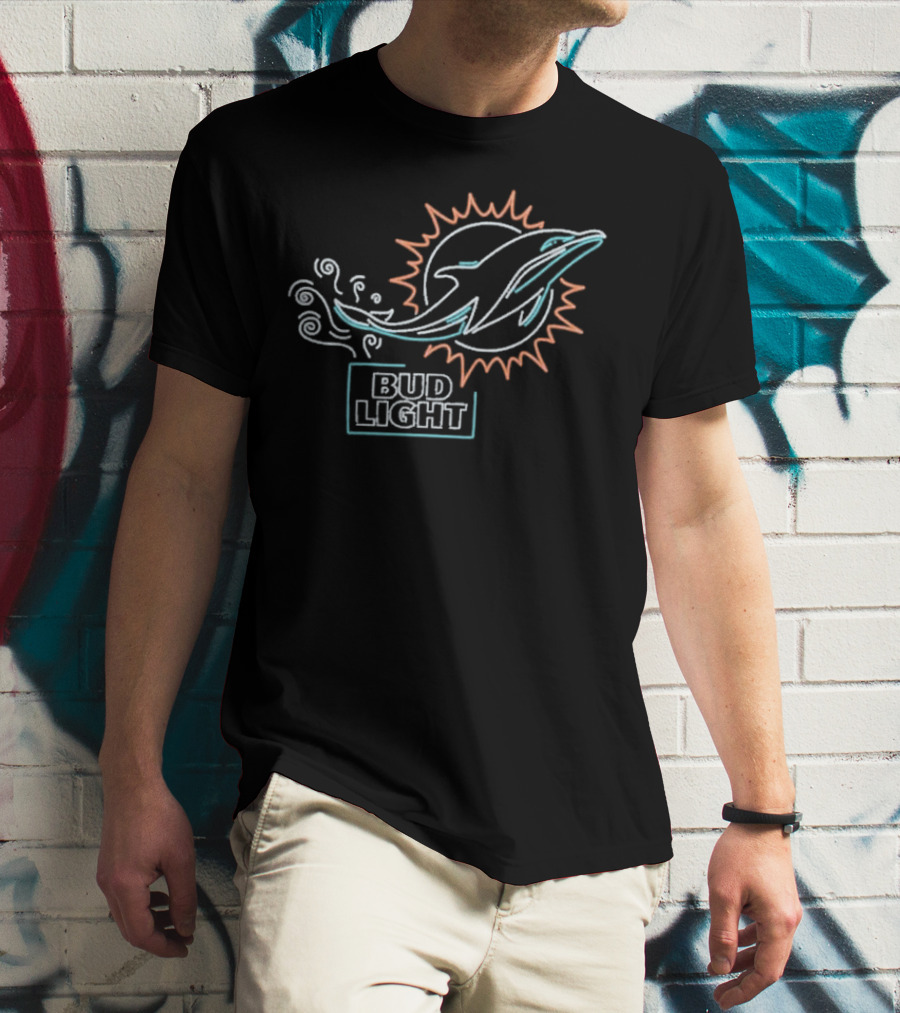 Bud Light NFL Miami Dolphins Sun And Dolphin T-Shirt