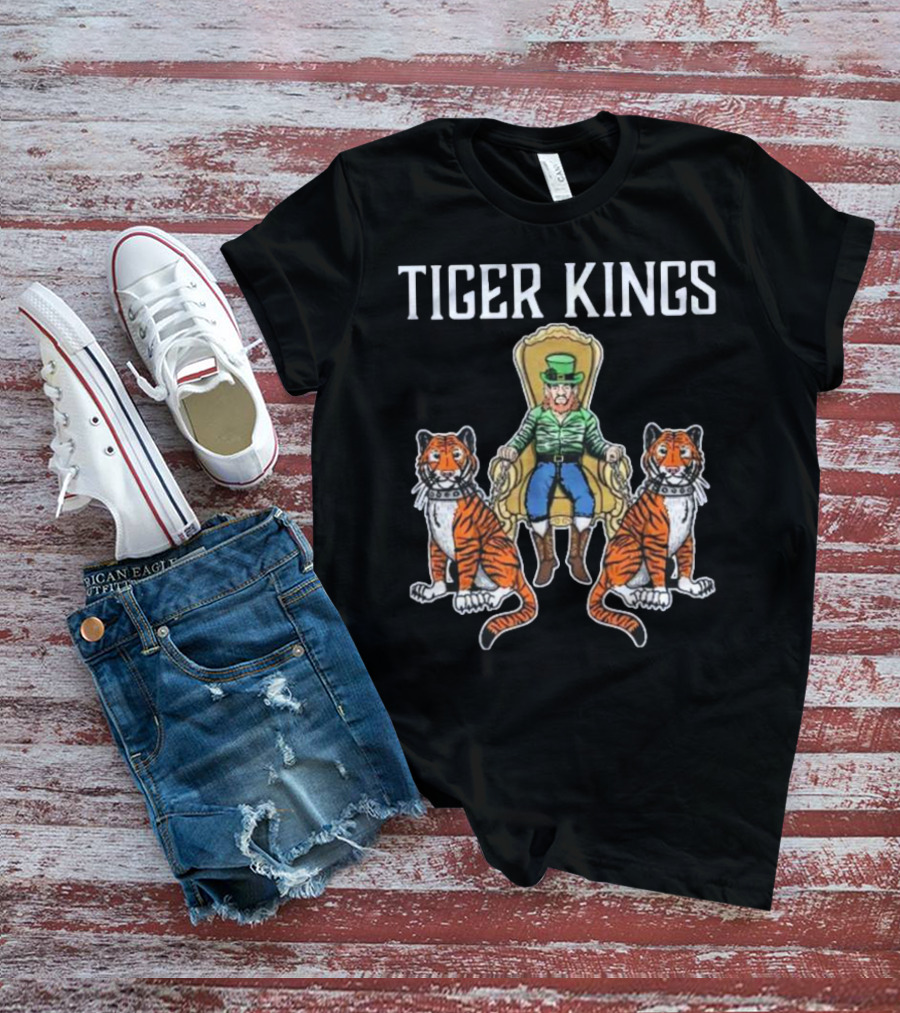TIGER KINGS Notre Dame Fighting Irish Enthroned With Regal Tigers T-Shirt