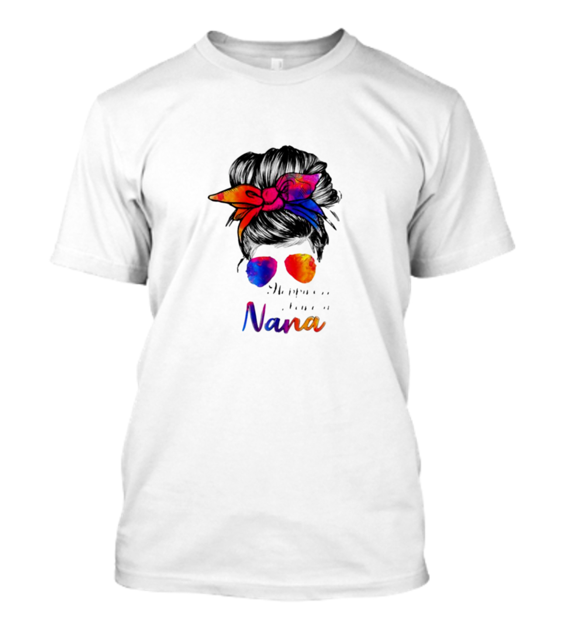 Happiness Is Being A Nana Colorful Bandana And Sunglasses T-Shirt