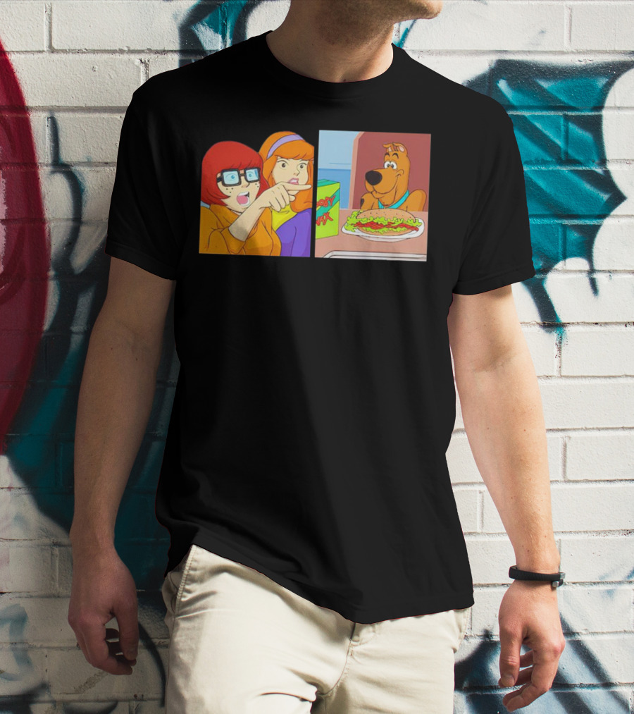 Velma Daphne Scooby-Doo Mystery Incorporated Funny Pizza Reaction T-Shirt