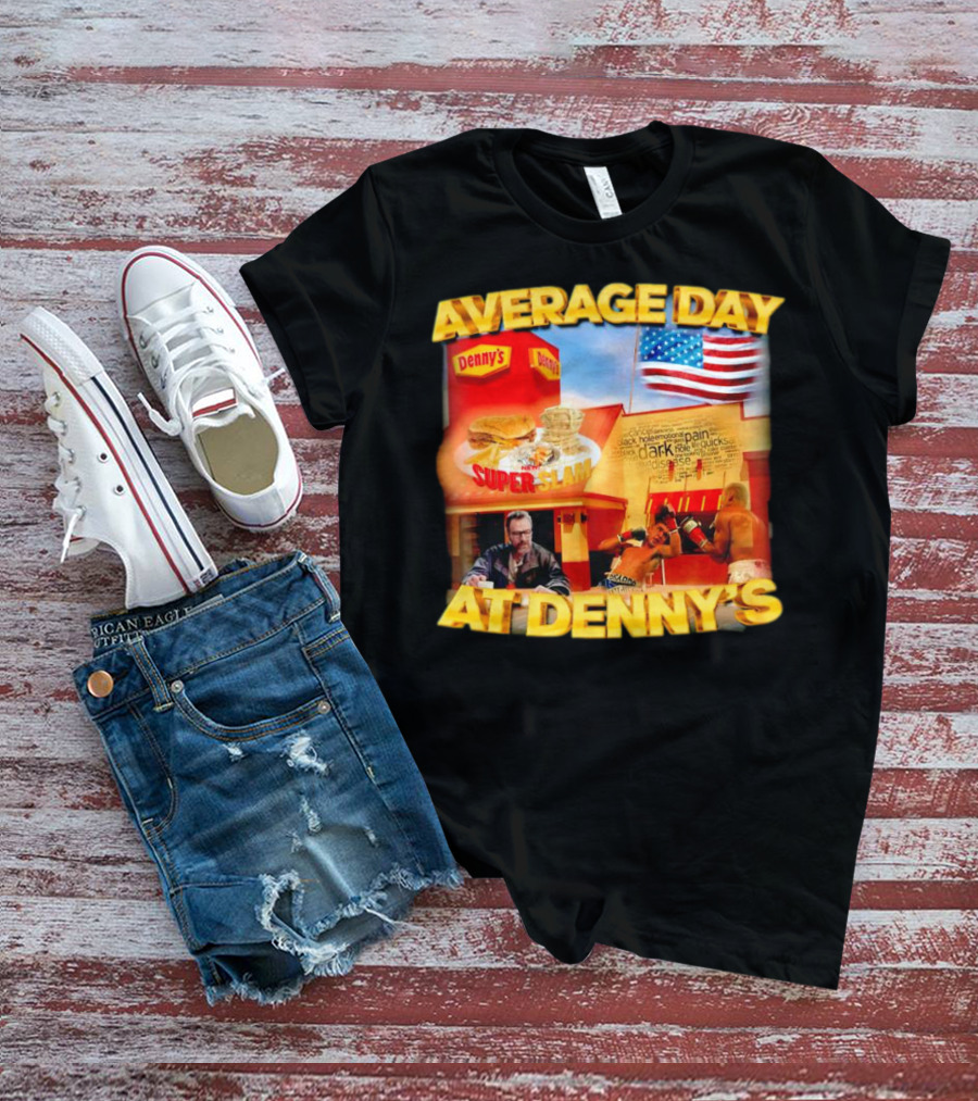 Average Day At Denny’s Super Slam Boxing American Flag T-Shirt