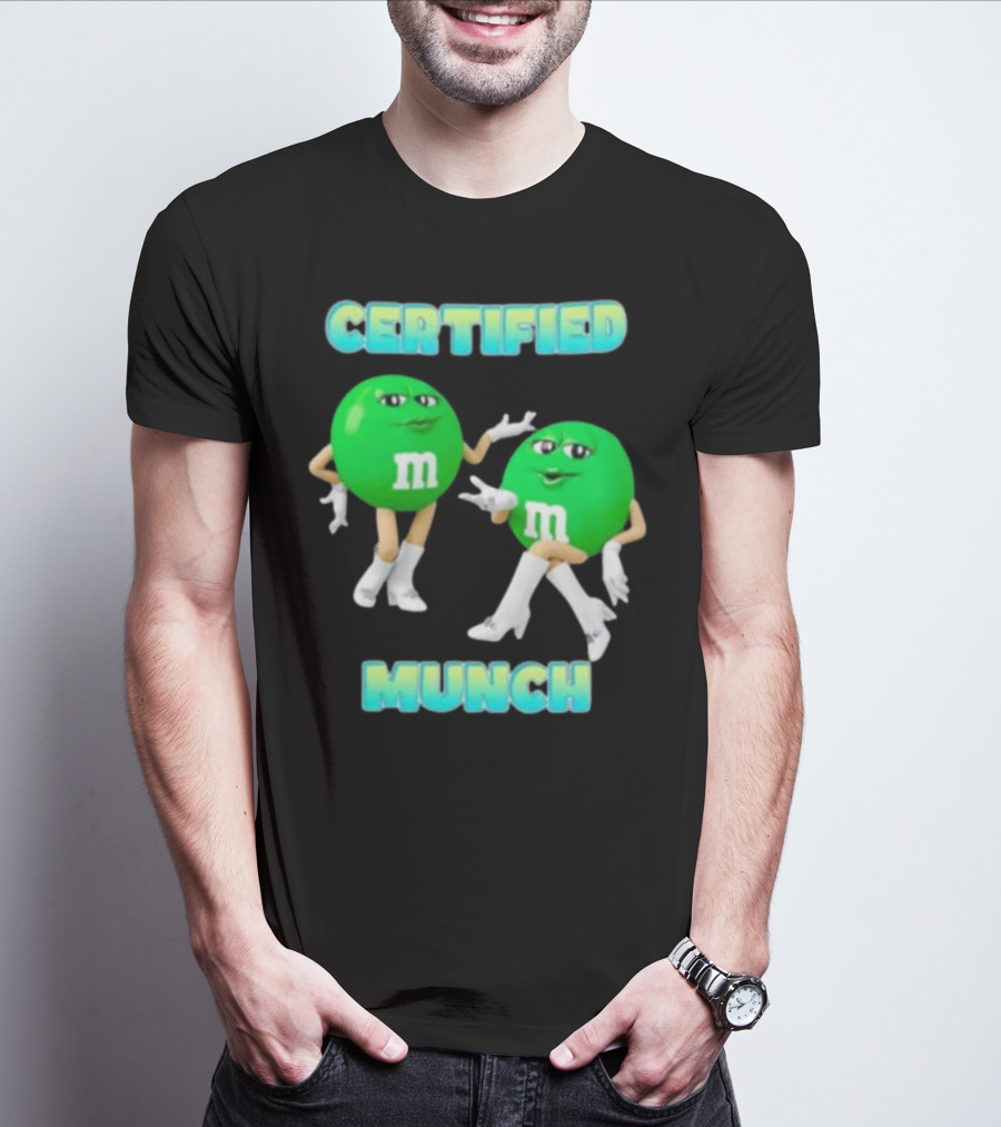 CERTIFIED MUNCH M&M Green Candy Characters Boot Pose T-Shirt