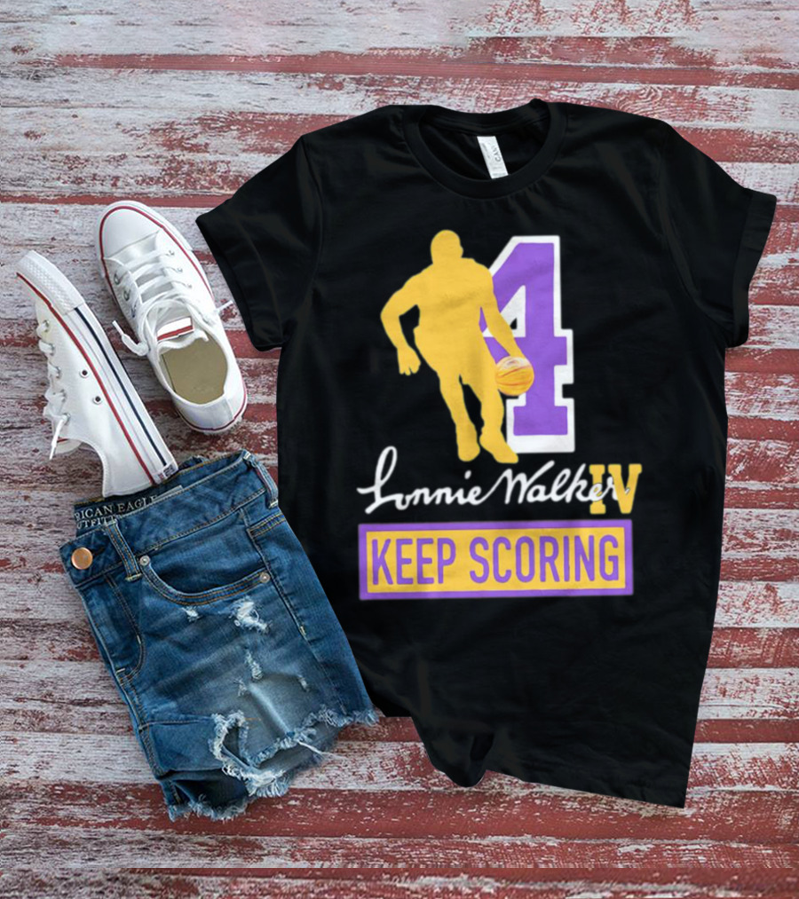 Lonnie Walker IV Keep Scoring Basketball Number 4 T-Shirt