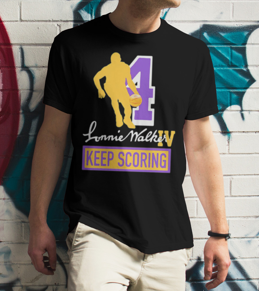 Lonnie Walker IV Keep Scoring Basketball Number 4 T-Shirt