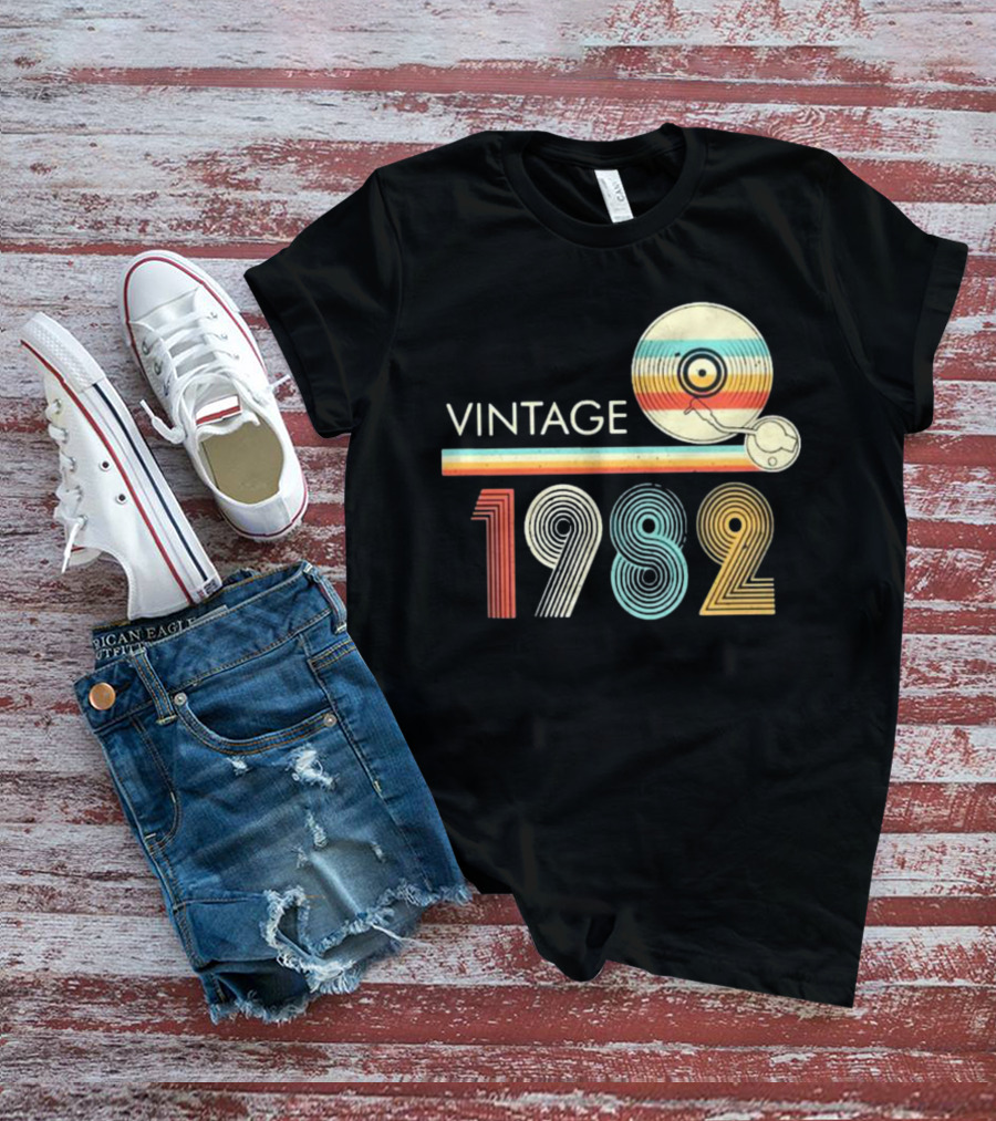 Vintage 1982 Vinyl Record T-Shirt