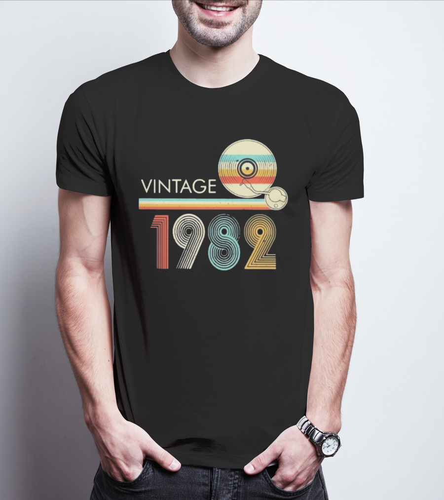 Vintage 1982 Vinyl Record T-Shirt