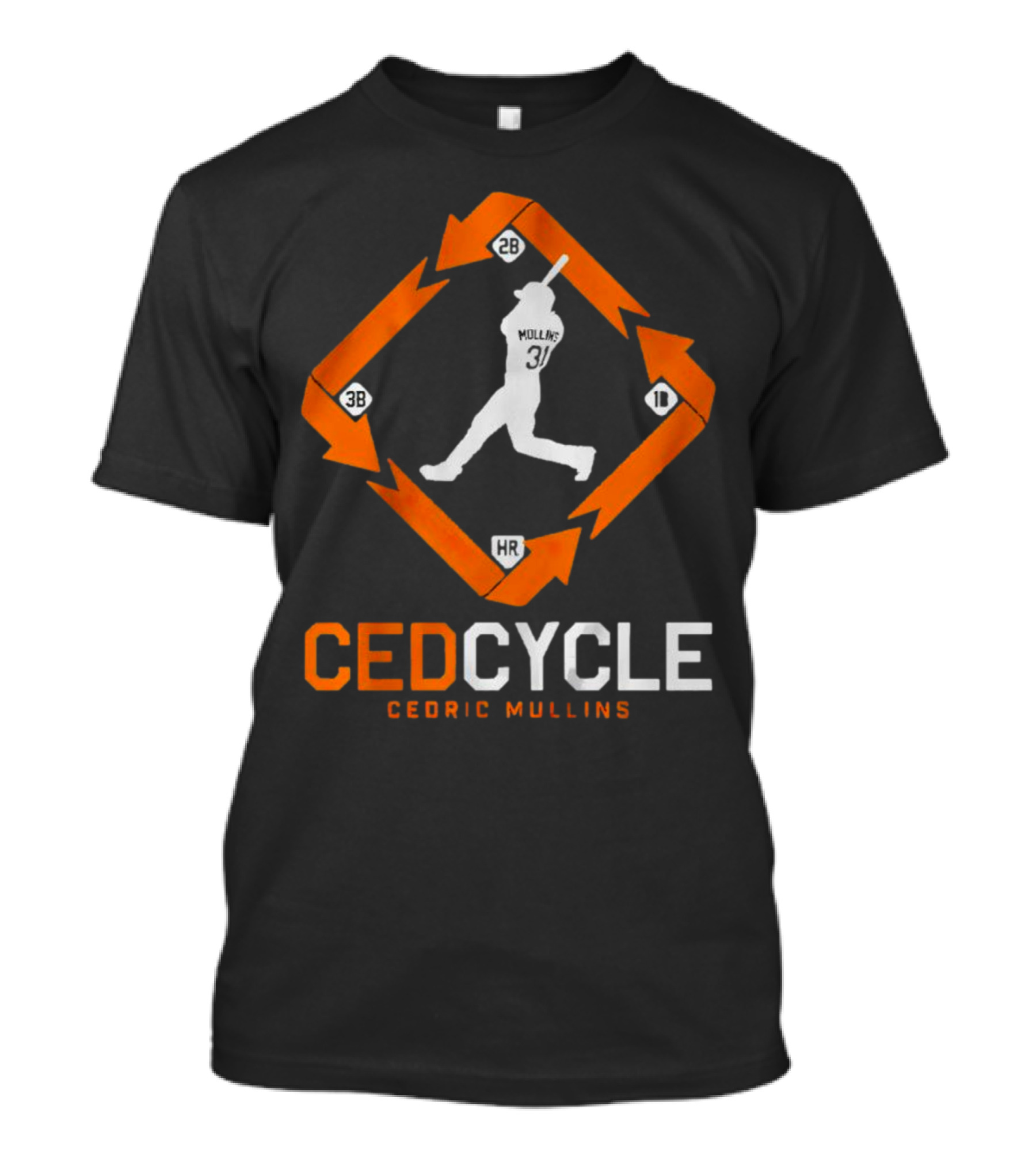Baltimore Orioles Cedric Mullins Ced Cycle HR 1B 2B 3B T-Shirt