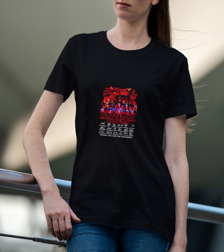 Stranger Things Cast Thank You For The Memories Signatures T-Shirt