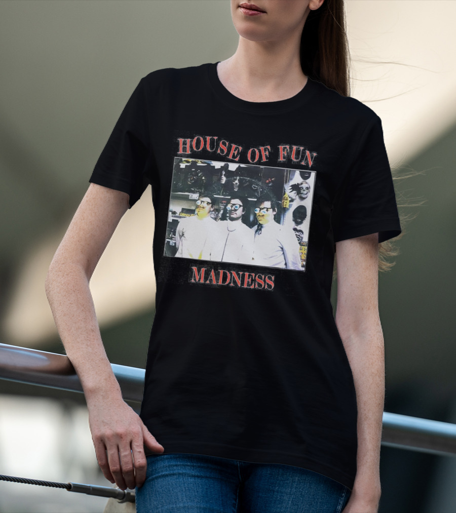 Madness House Of Fun 1980s Band Photo With Mask Collection T-Shirt