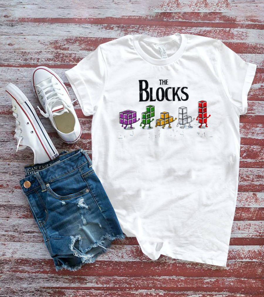 The Blocks Tetris Abbey Road T-Shirt
