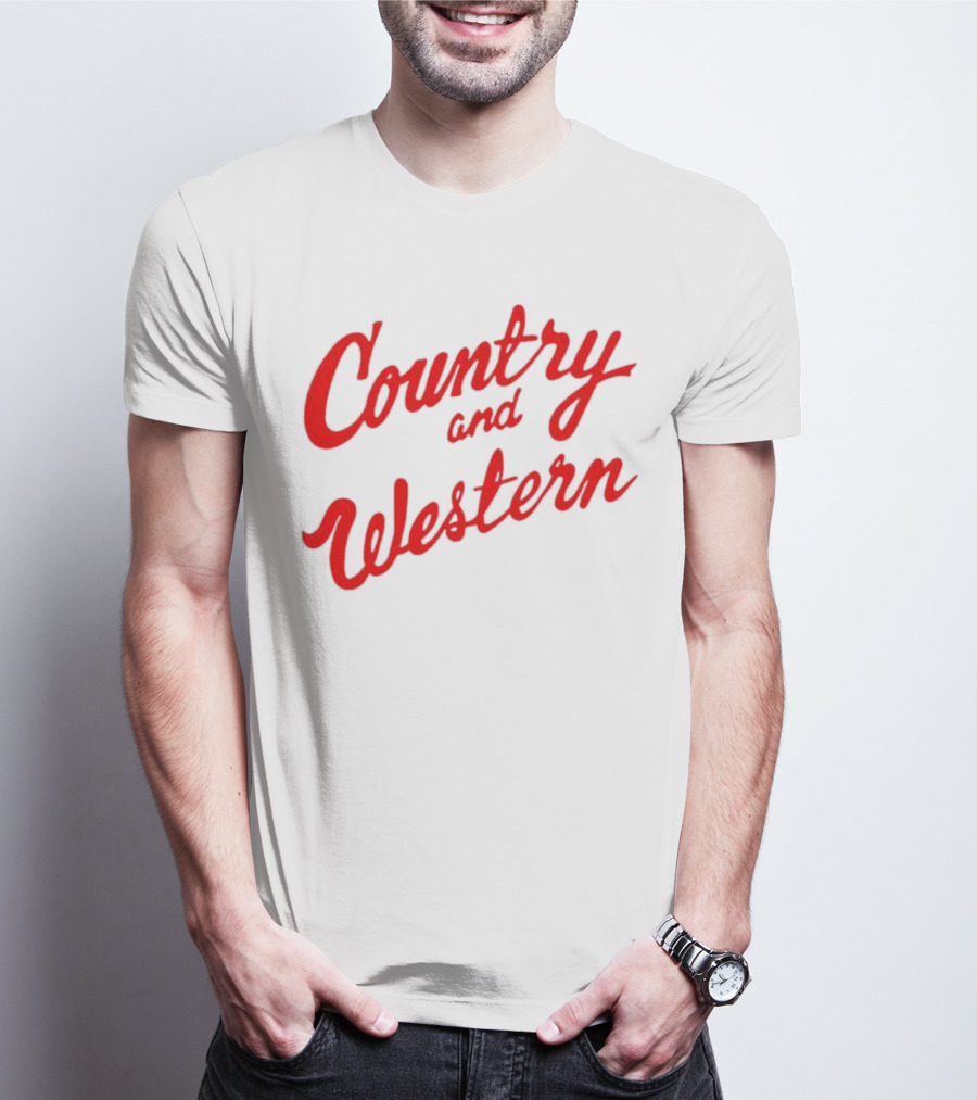 Country And Western Red Script T-Shirt