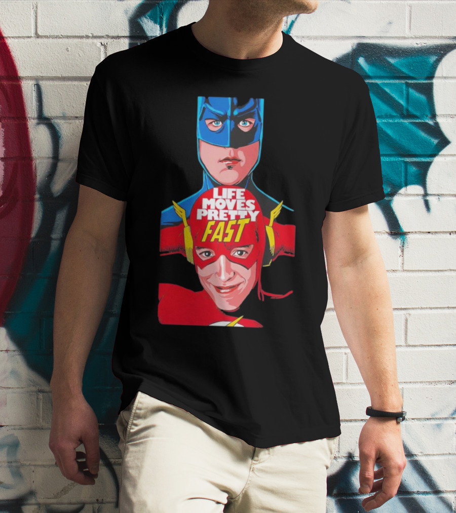 Life Moves Pretty Fast Batman And Flash Crossover T-Shirt