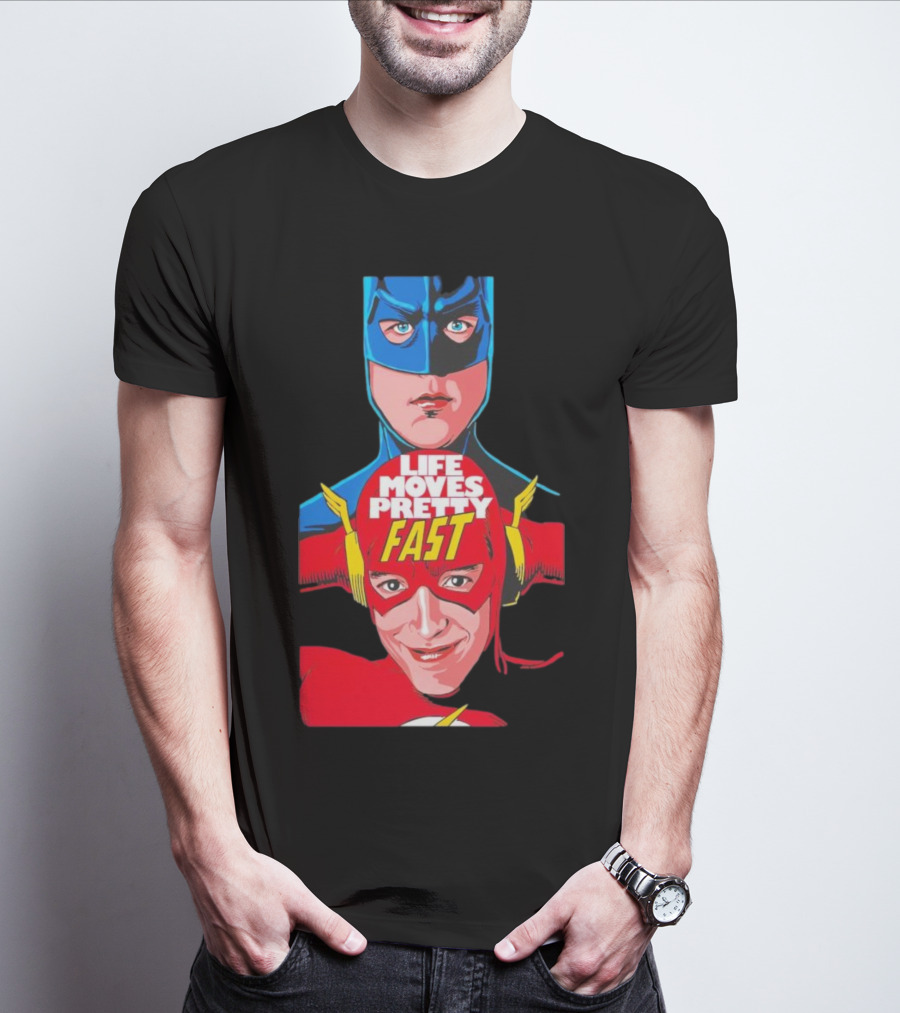 Life Moves Pretty Fast Batman And Flash Crossover T-Shirt