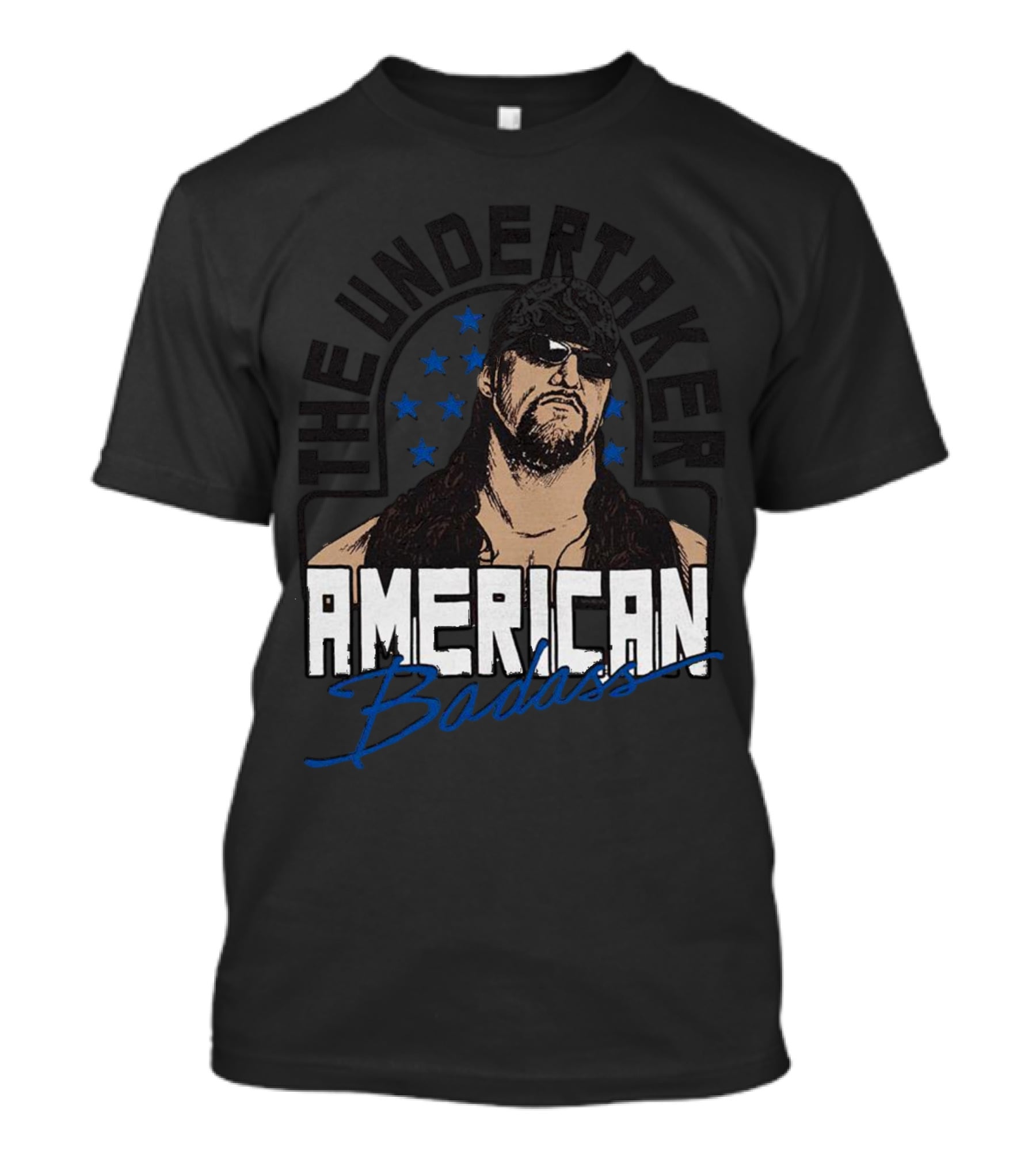 The Undertaker American Badass Stars Sunglasses Long Hair T-Shirt