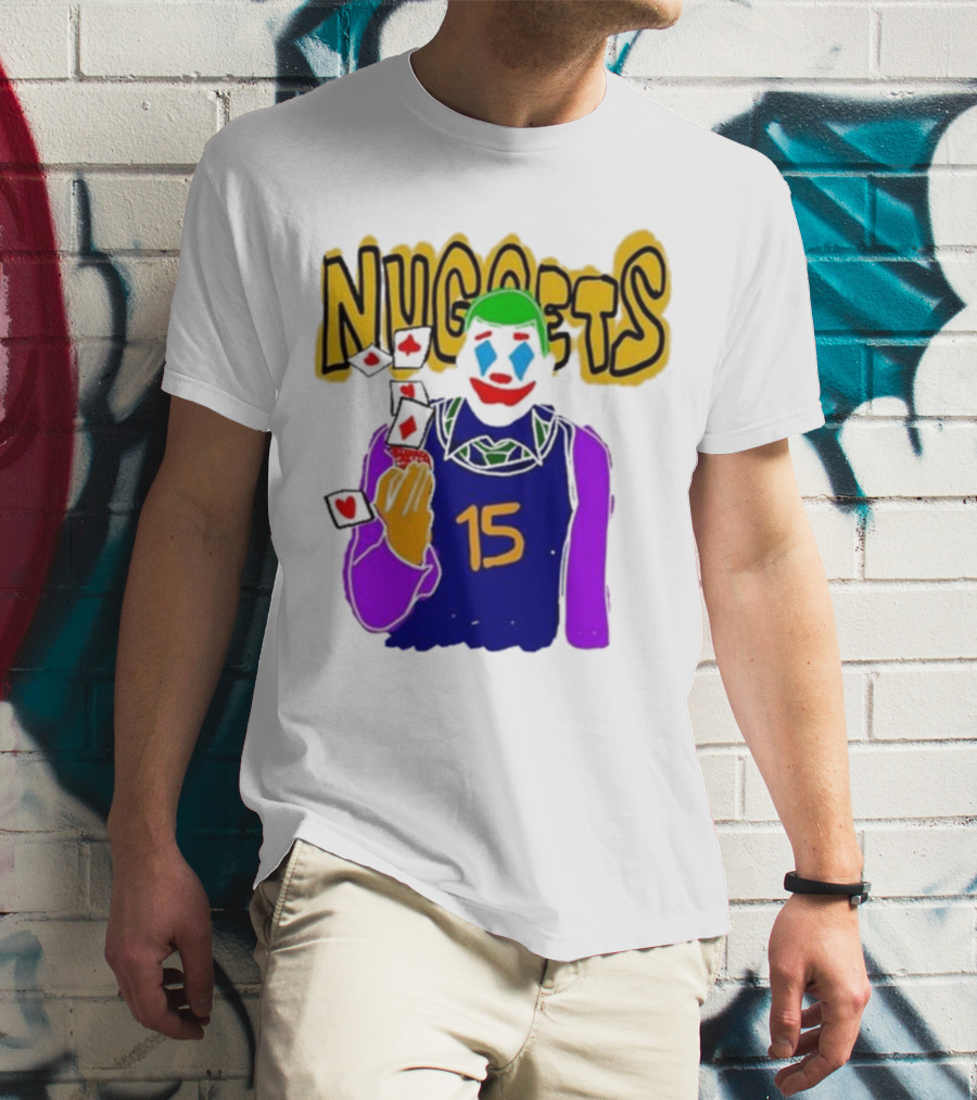 Nuggets Clown 15 Nikola Jokic Joker Basketball NBA T-Shirt