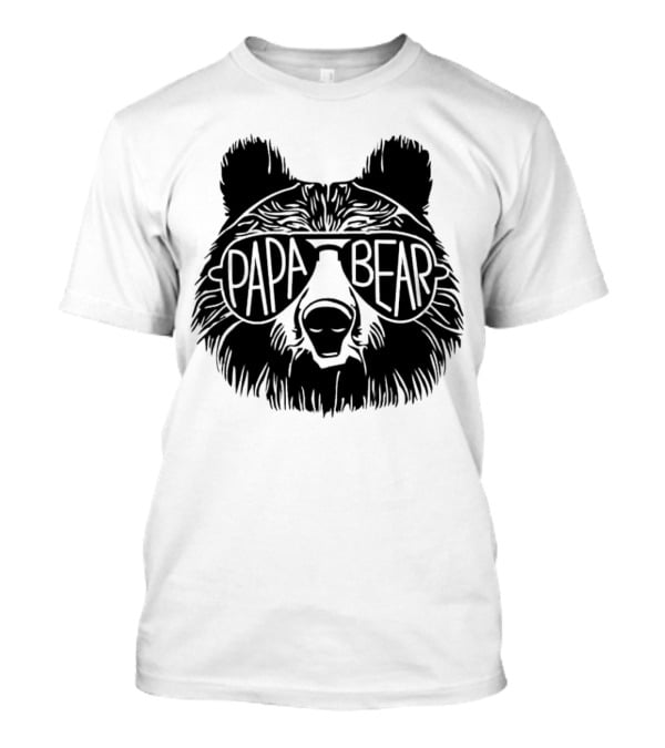 Papa Bear Sunglasses Cool Bear Head T-Shirt