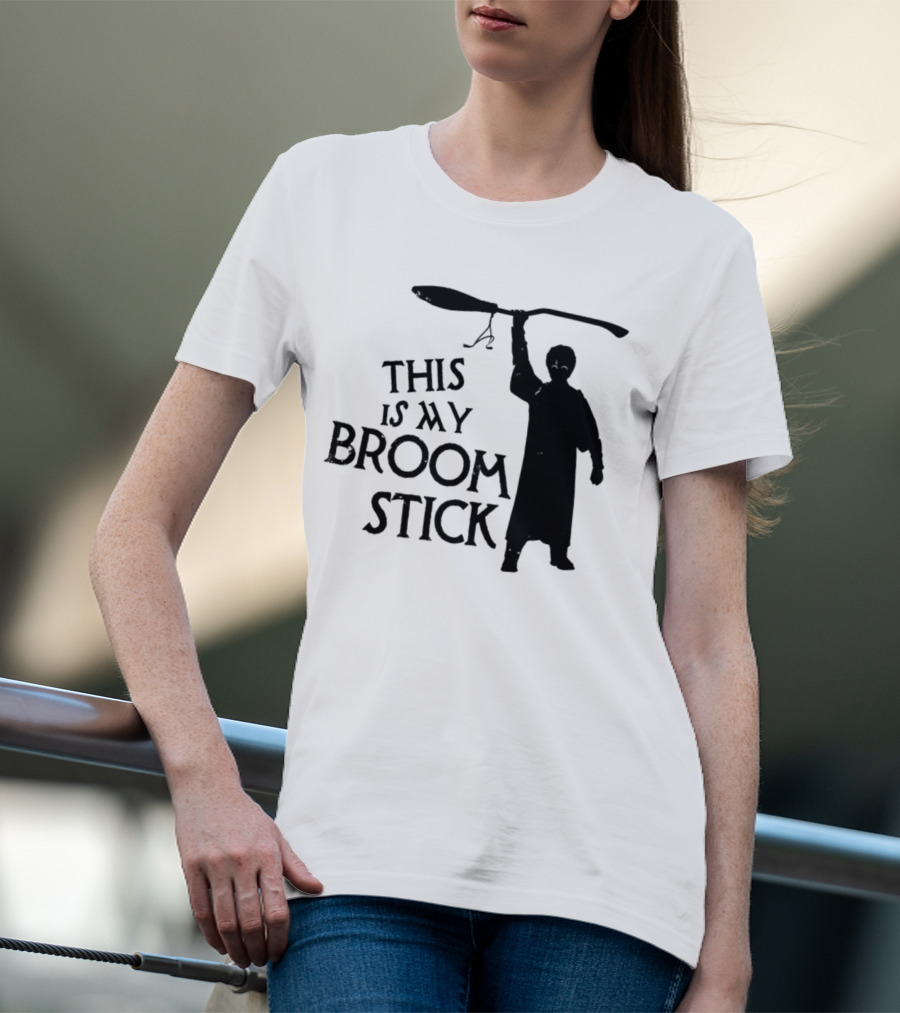 This Is My Broom Stick Silhouette Wizard T-Shirt