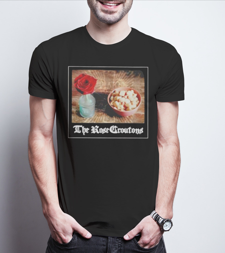 The Rose Croutons Gothic Retro Style Vase Debonair Blossom Bread Bowl T-Shirt