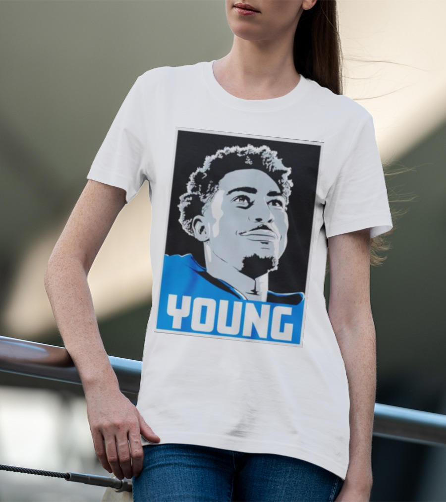 Bryce Young Football Portrait Black And Blue Young T-Shirt