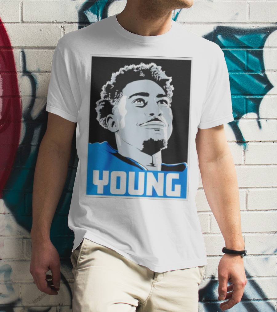 Bryce Young Football Portrait Black And Blue Young T-Shirt