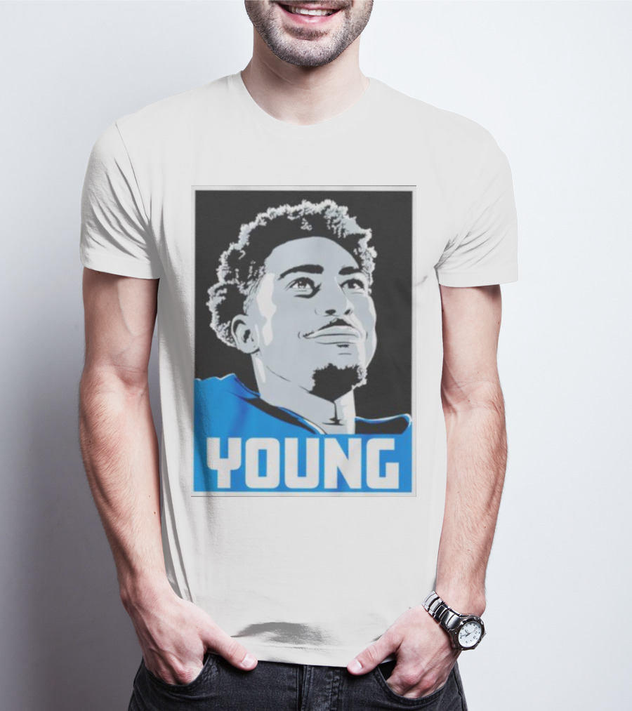 Bryce Young Football Portrait Black And Blue Young T-Shirt