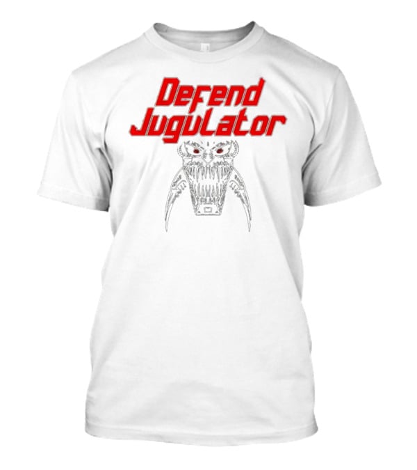 Defend Jugulator Metal Beast With Fangs And Red Eyes T-Shirt