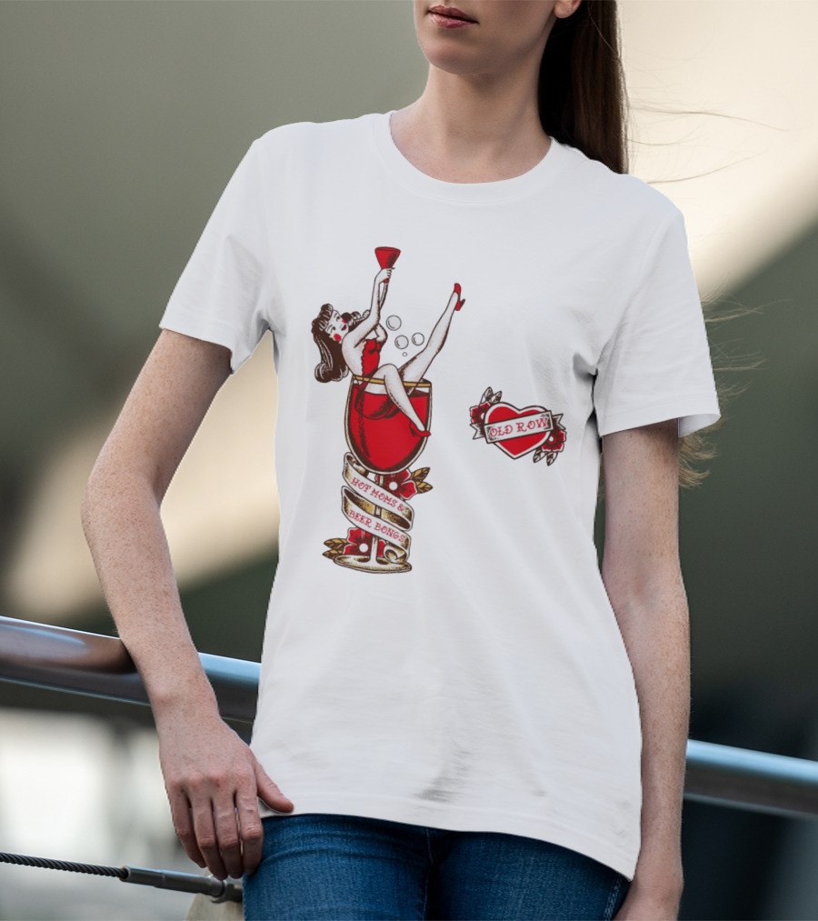 Hot Moms And Beer Bongs Old Row Retro Pin-Up T-Shirt