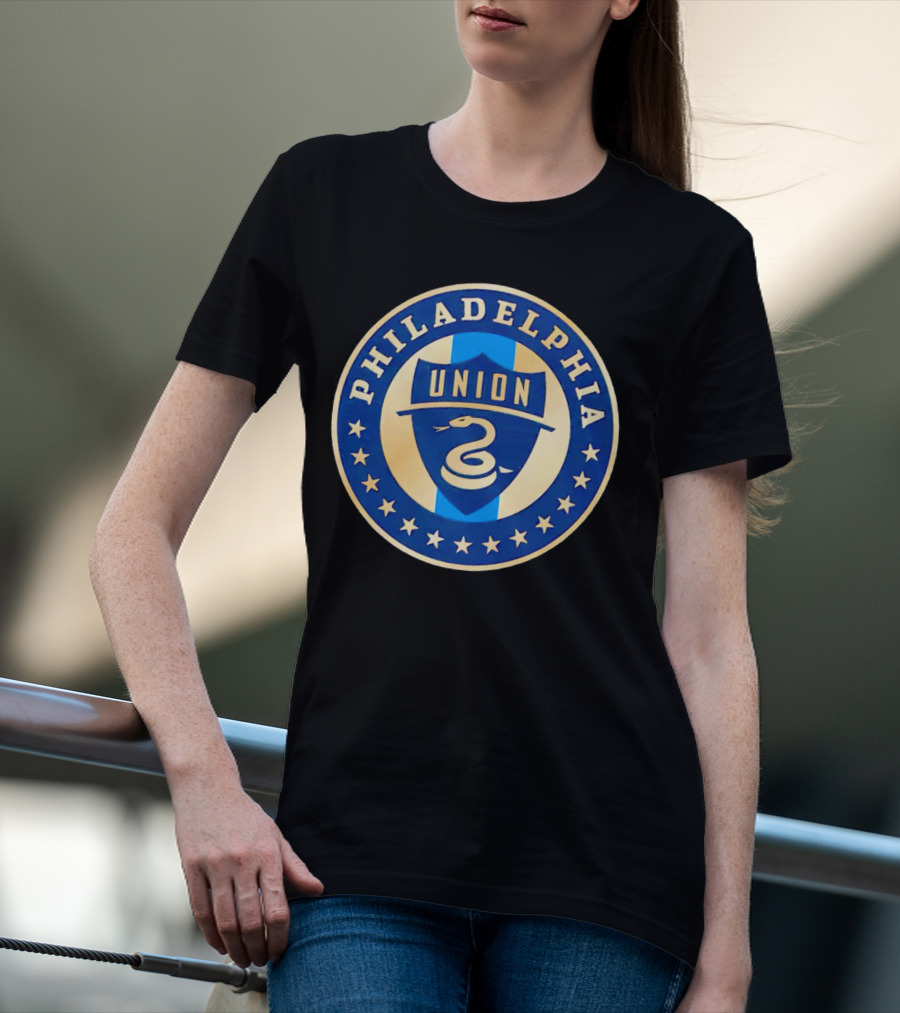Philadelphia Union Soccer Team Emblem With Stars And Coiled Snake T-Shirt