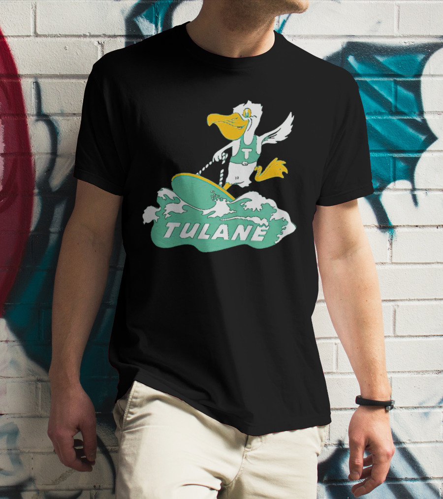 Tulane Green Wave Surfing Pelican Vintage T-Shirt