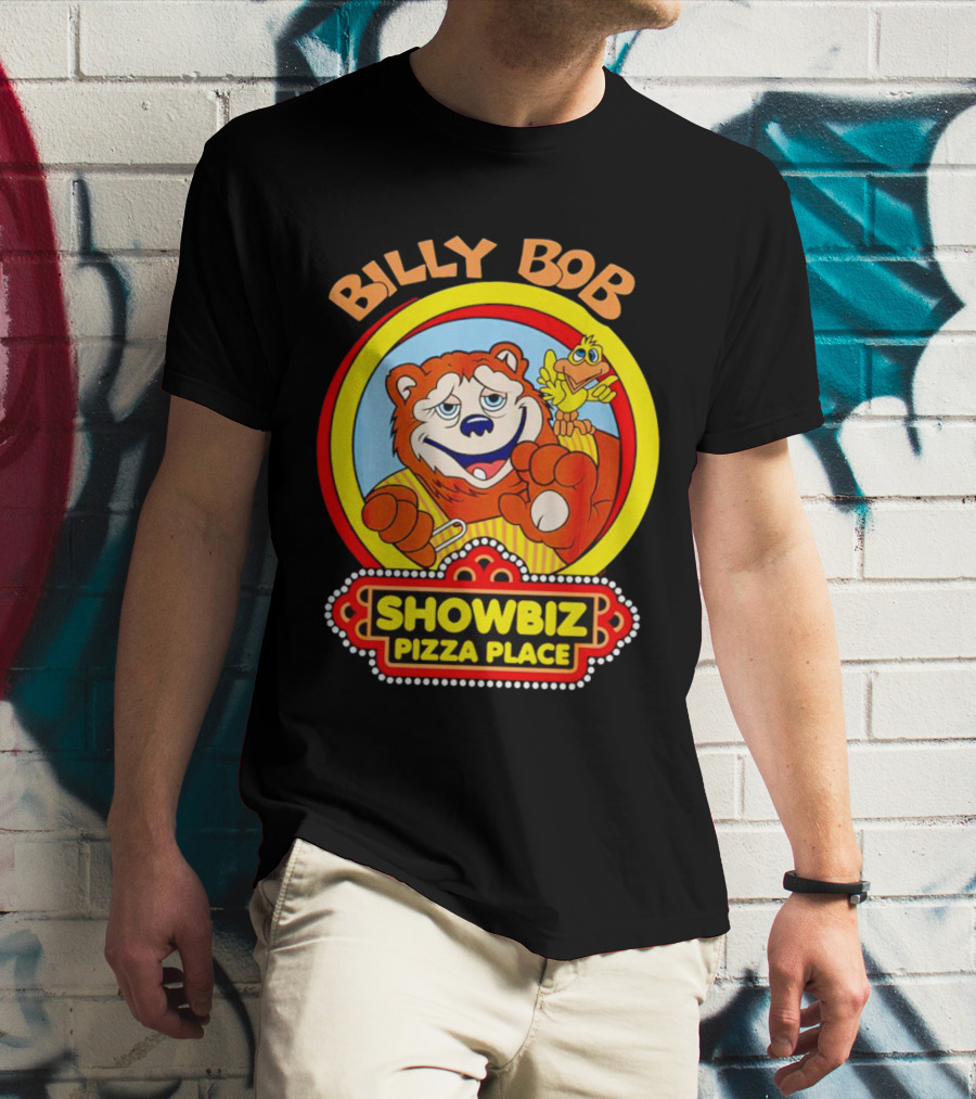 Billy Bob Showbiz Pizza Place Animated Bear And Bird T-Shirt