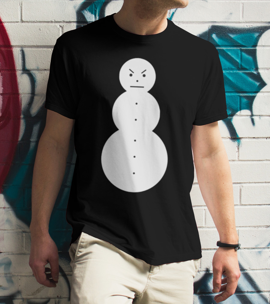 Snowman Annoyed Face Expression T-Shirt
