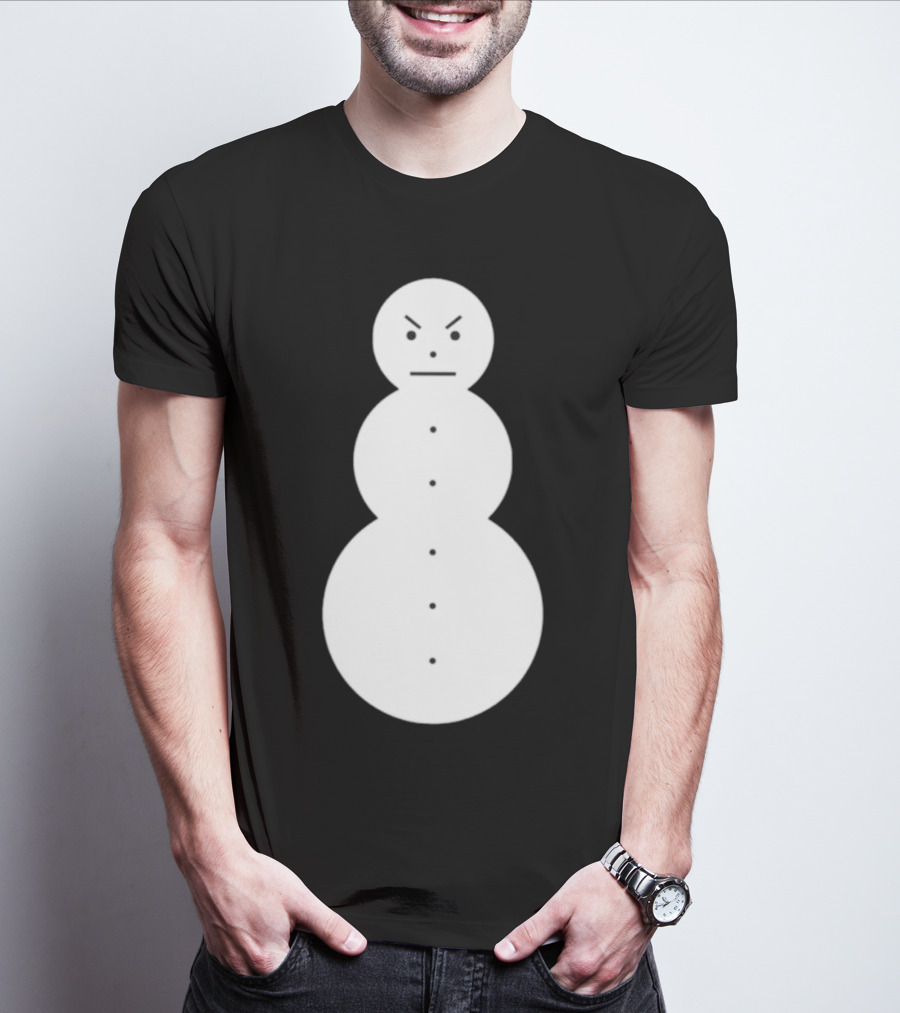 Snowman Annoyed Face Expression T-Shirt