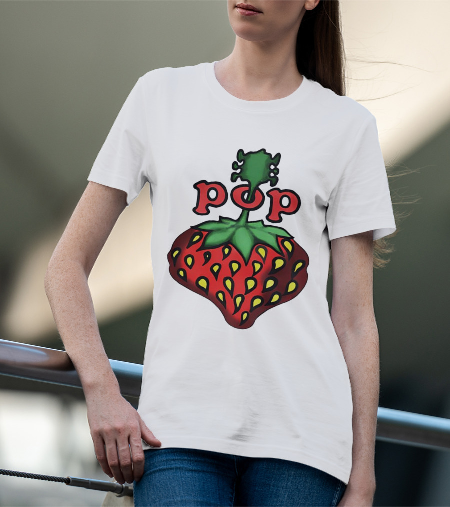 Strawberry Fields Pop Festival Logo With Strawberry T-Shirt