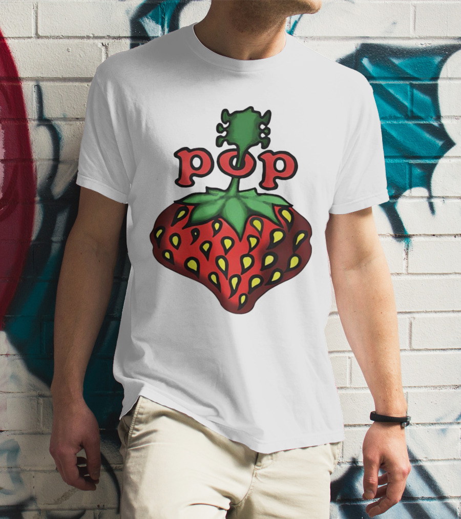 Strawberry Fields Pop Festival Logo With Strawberry T-Shirt