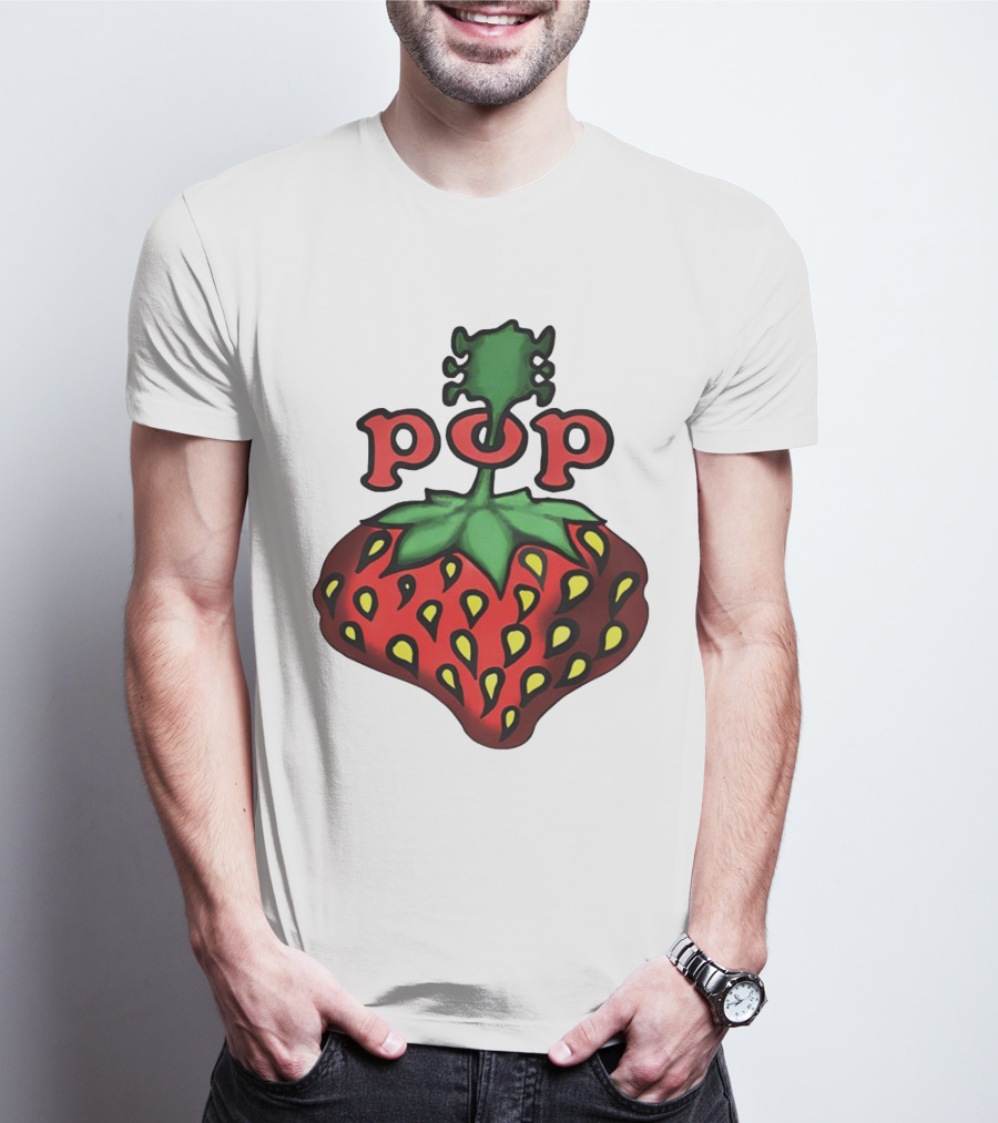 Strawberry Fields Pop Festival Logo With Strawberry T-Shirt