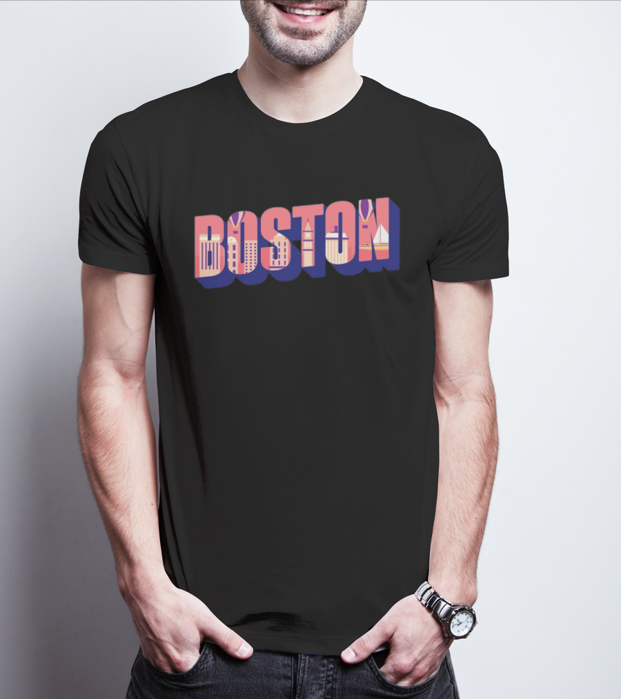 Boston City Landmarks Boston T-Shirt