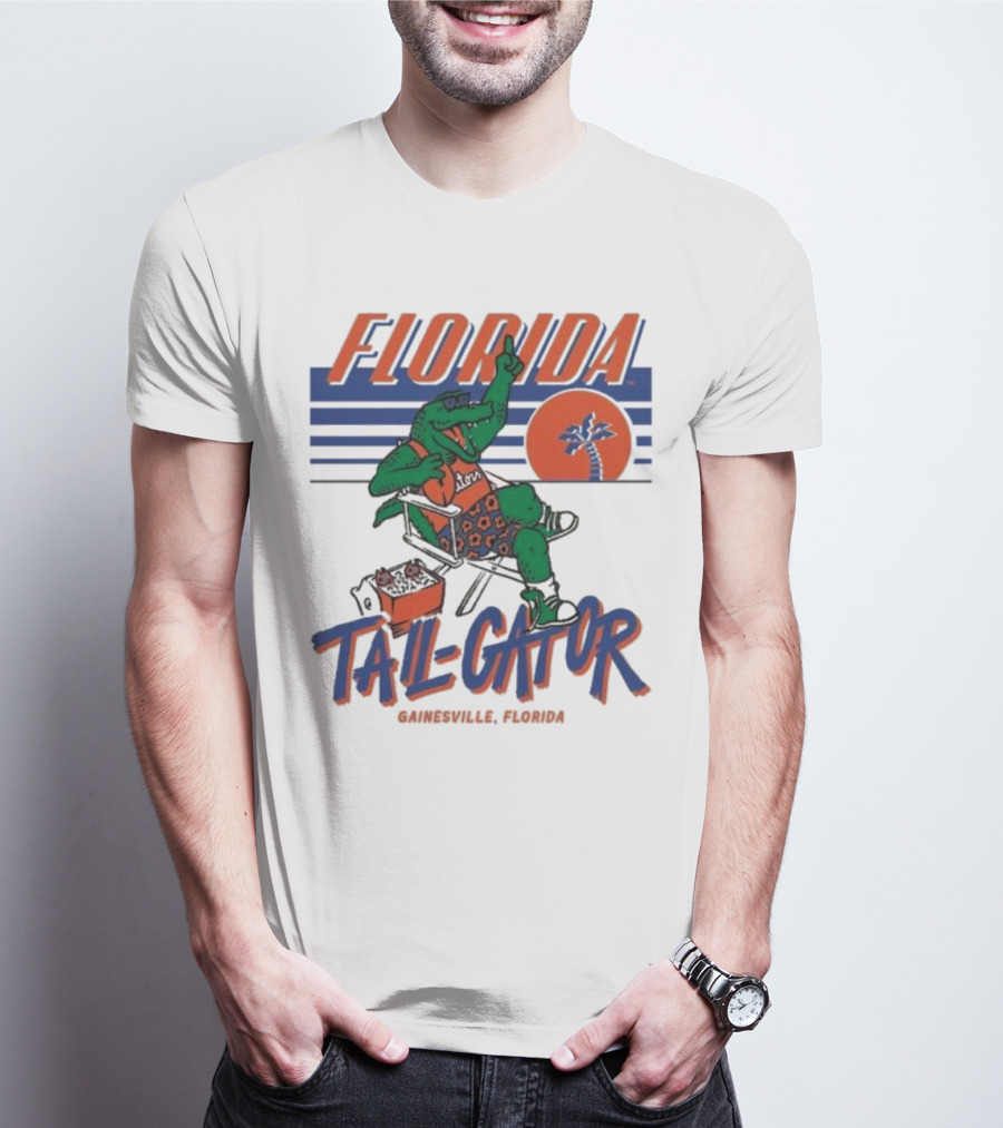 Florida Tail-Gator 1987 Gainesville Retro Style Palm Tree Gator T-Shirt